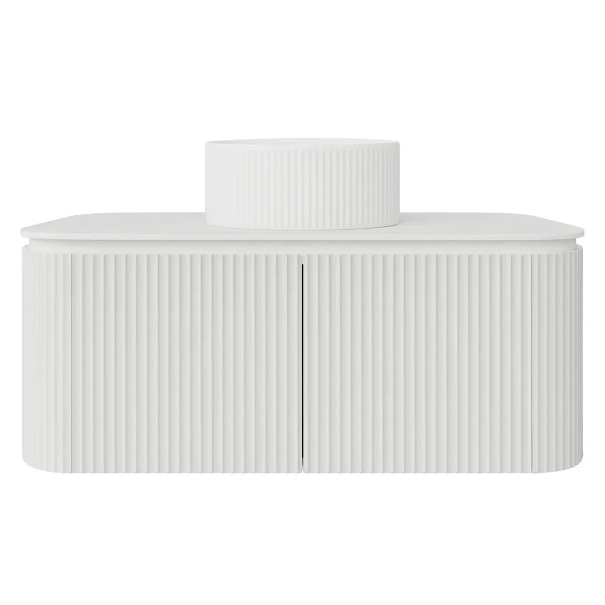 VITO NOOSA Fluted Curved Wall Hung Vanity Matte White (All Sizes)
