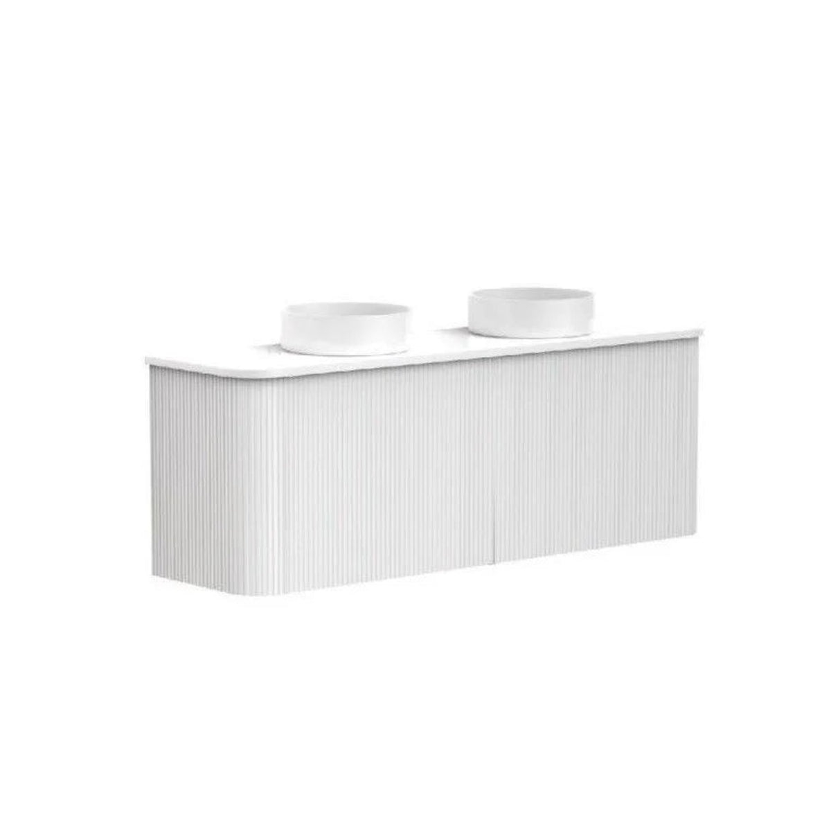 VITO NOOSA Fluted Curved Wall Hung Vanity Matte White (All Sizes)