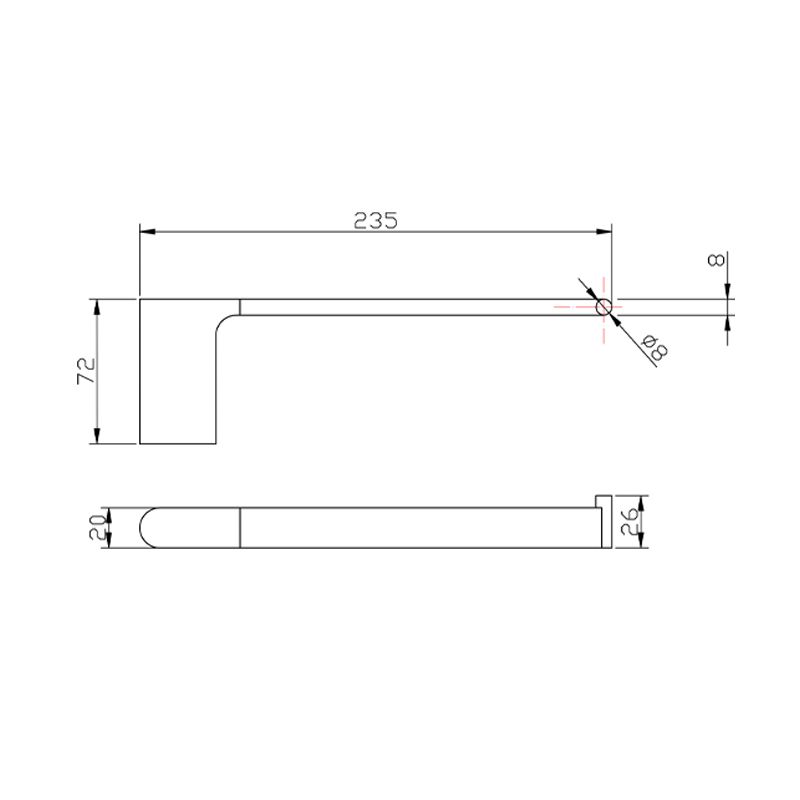 VOG Towel Ring - Brushed Gun Metal Technical Drawing