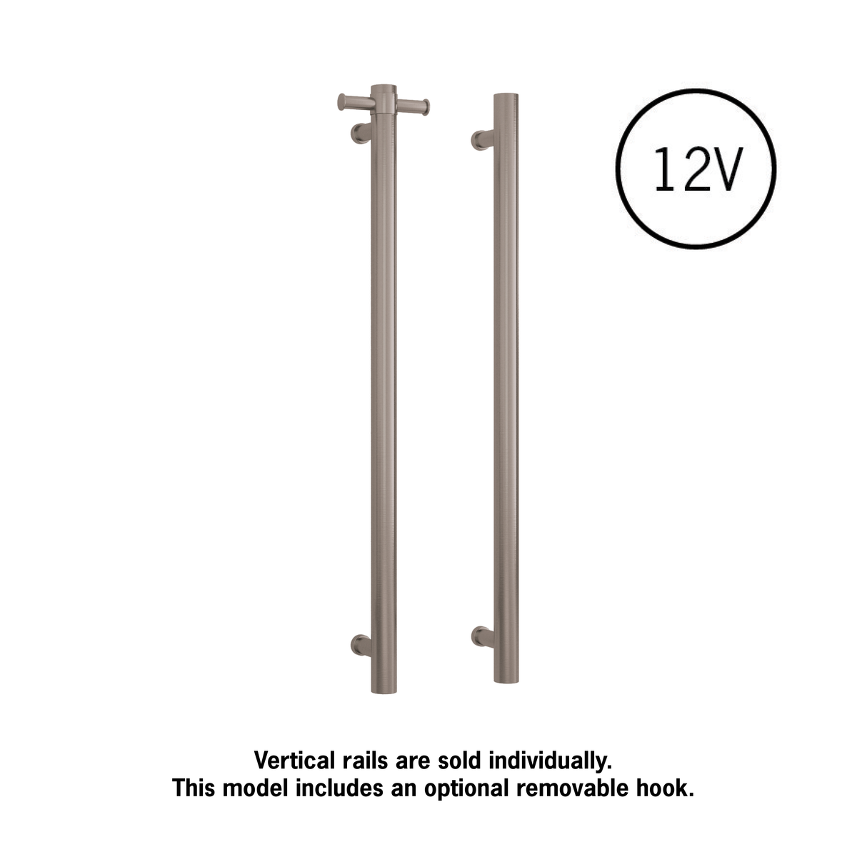 Thermorail Straight/Round 12Volt Vertical Bar - 900x142x100mm - 22Watts