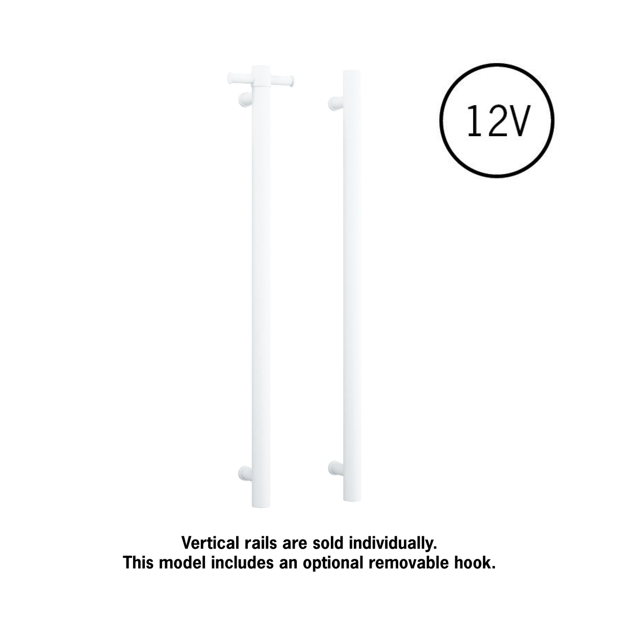 Thermorail Straight/Round 12Volt Vertical Bar -900x142x100mm -26Watts