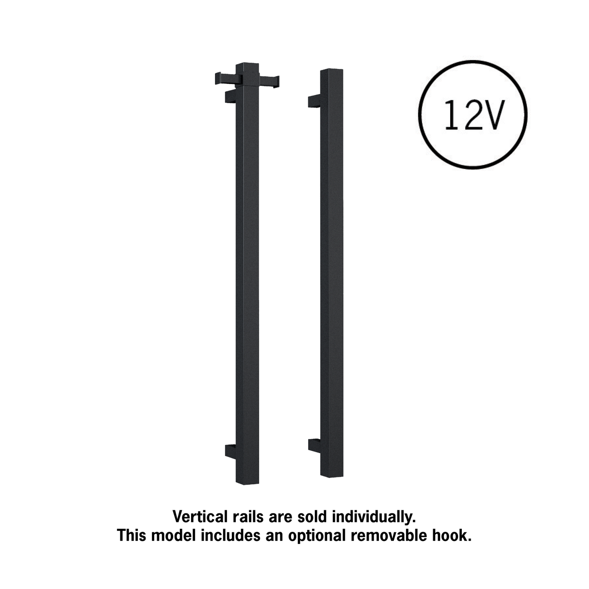 Thermorail Square 12Volt Vertical Bar 900x142x100mm 29Watts