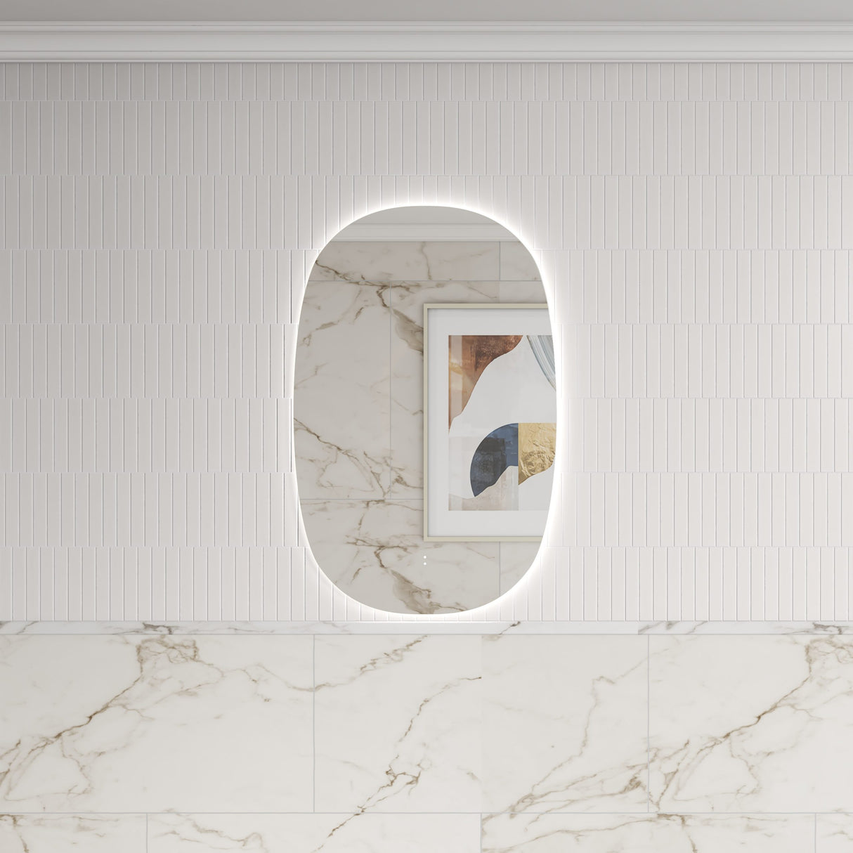 Valmont LED Oval Framed Mirror 580mm