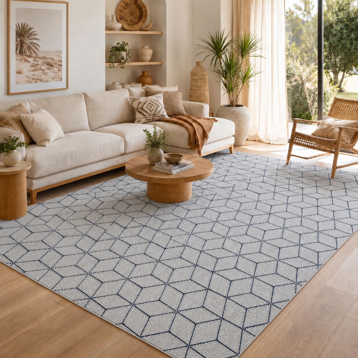 Vanuatu Greenslade Charcoal Geometric Flatweave Rug