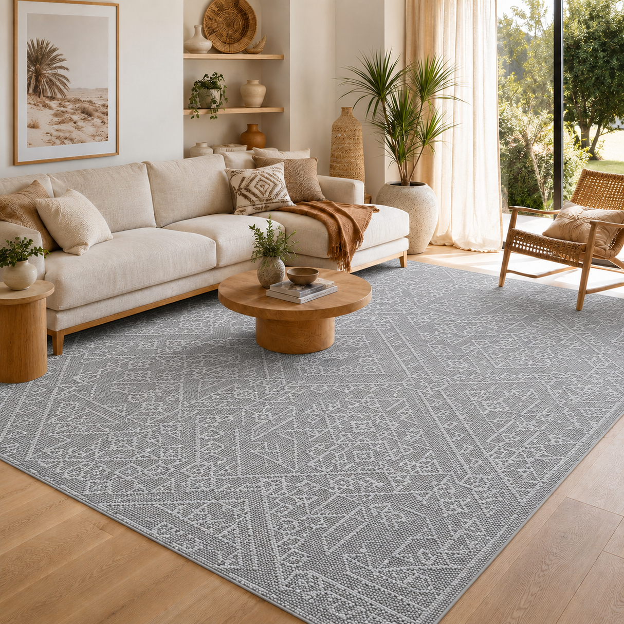 Vanuatu Kaua Ash Tribal Flatweave Rug