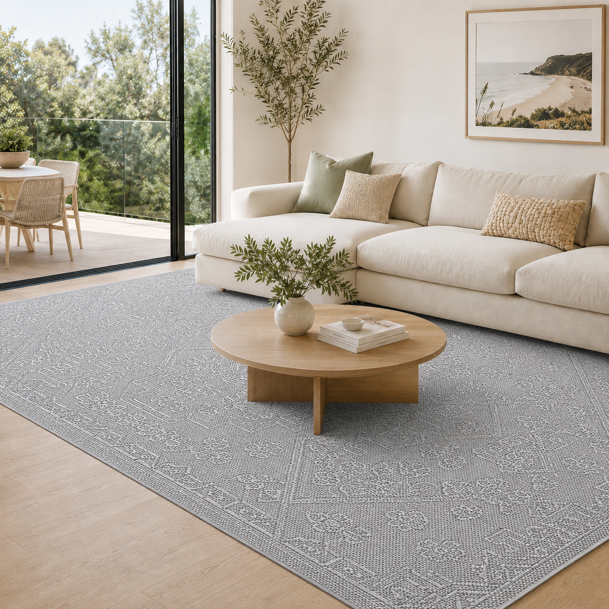 Vanuatu Nori Grey Tribal Flatweave Rug