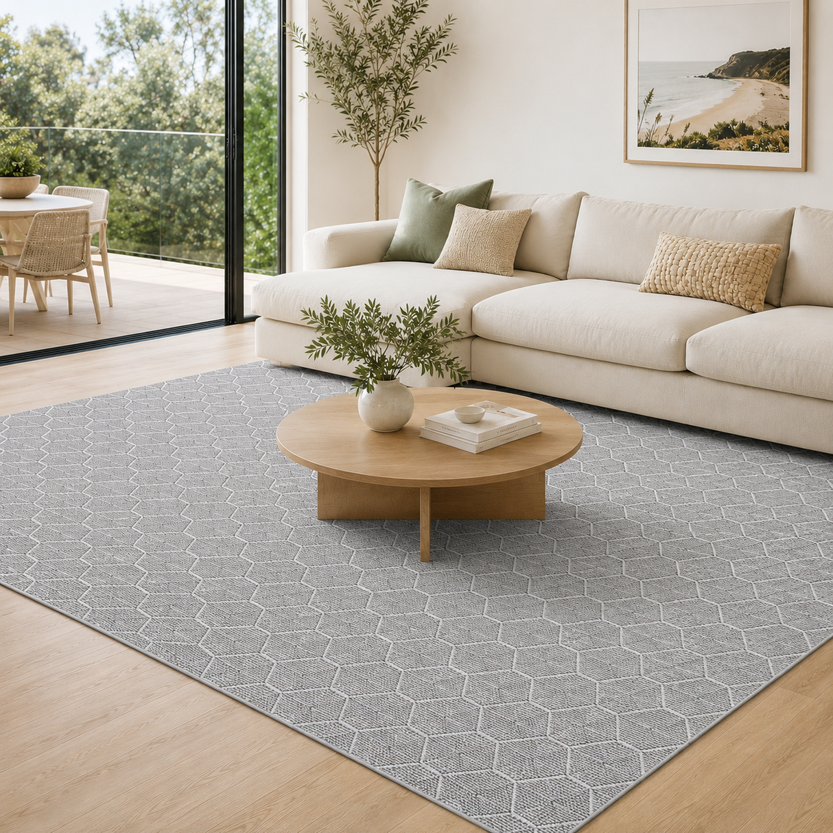 Vanuatu Sikua Grey Geometric Flatweave Rug