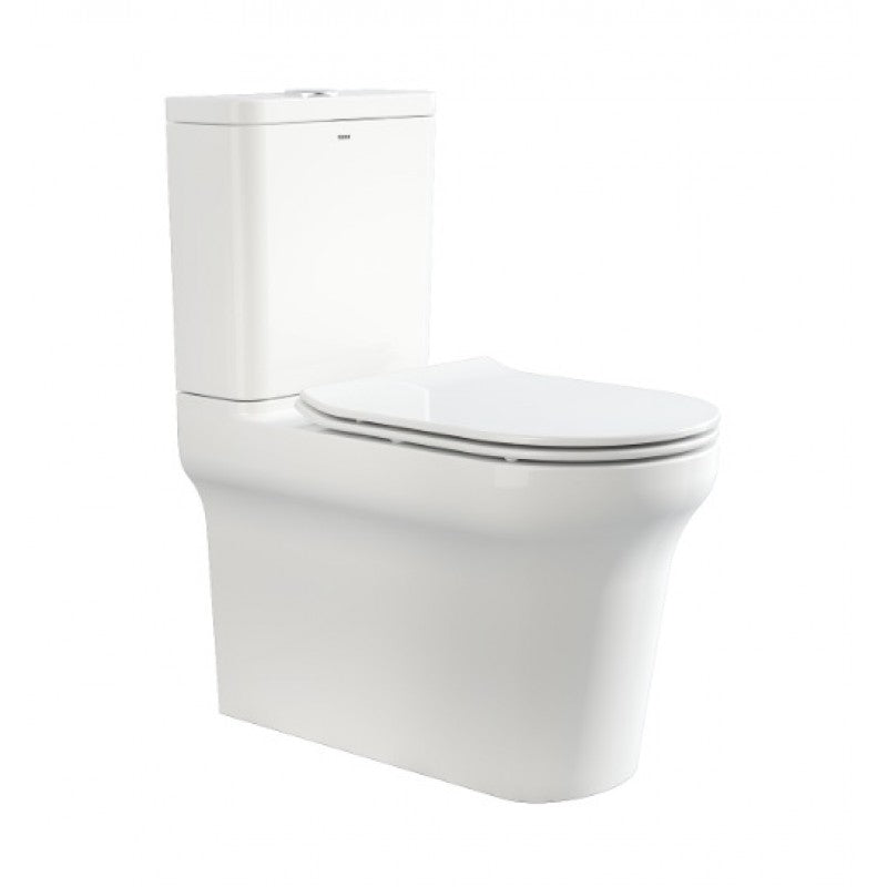 Vella Rimless Nano Glaze Toilet Suite (Gloss White)