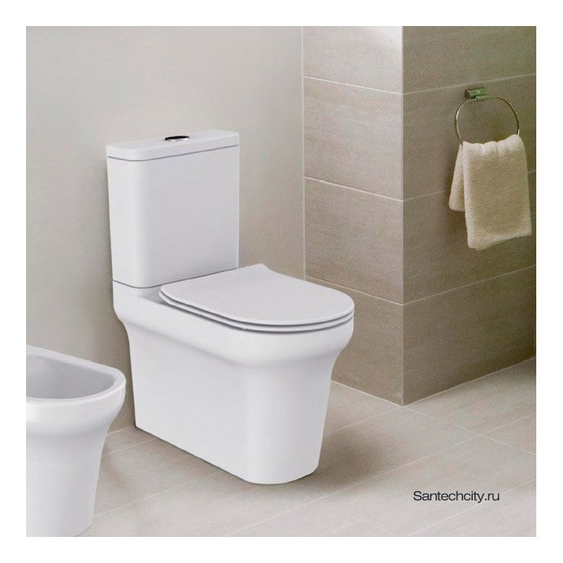 Vella Rimless Nano Glaze Toilet Suite (Gloss White)