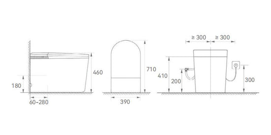 Vesso Smart Toilet One-Piece Ceramic Instant Heating Tornado Flush
