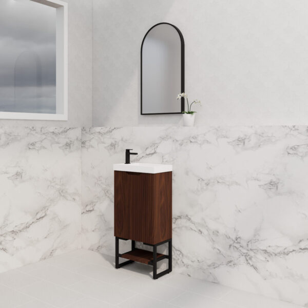 ABS Vienna Mini Wall Hung Vanity 450 (Brown Oak)