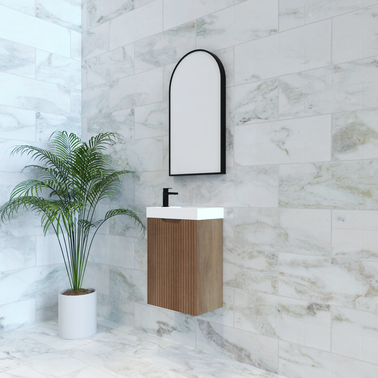 ABS Vienna Mini Wall Hung Vanity 450 (Solid Timber)