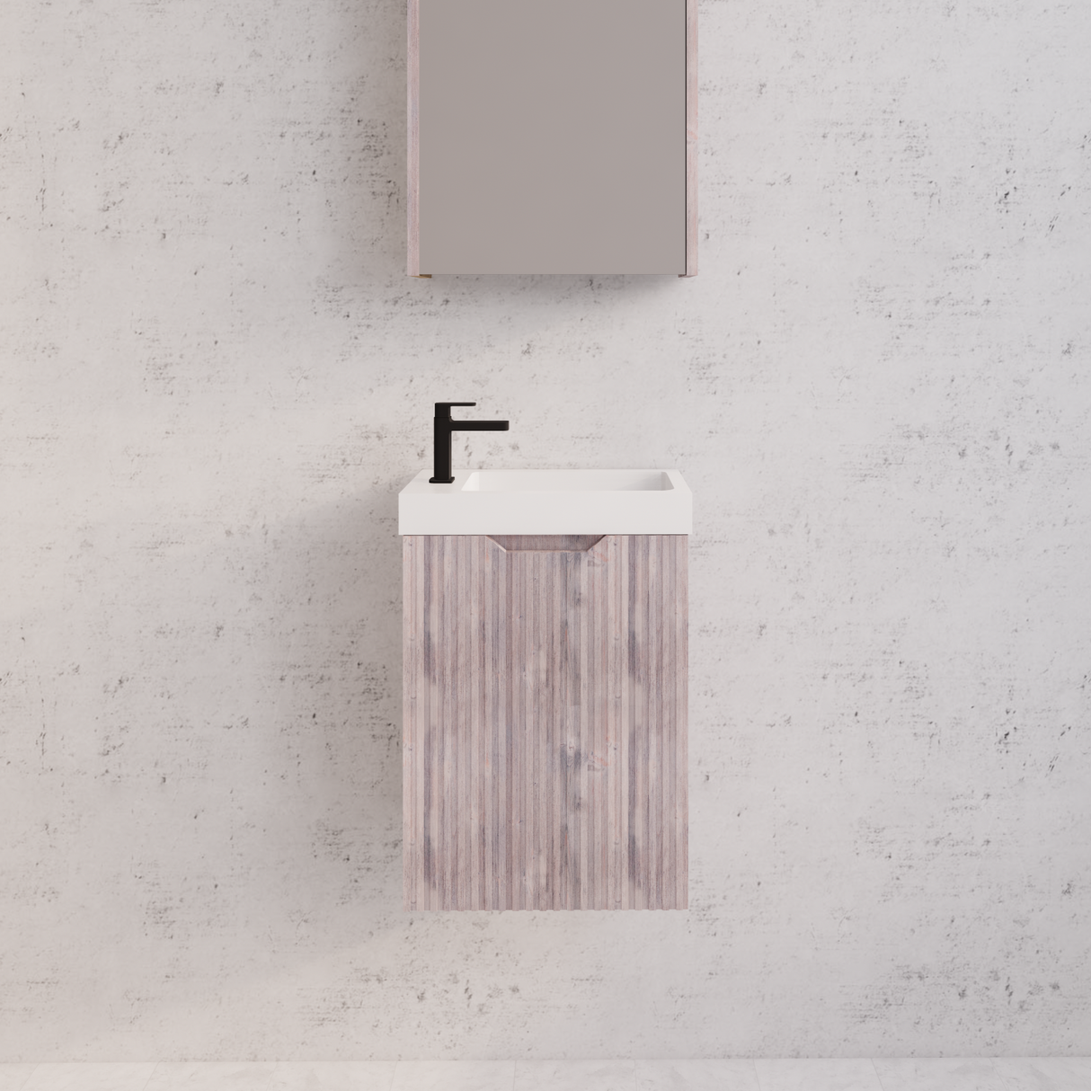 ABS Vienna Mini Wall Hung Vanity 450 (White Oak)