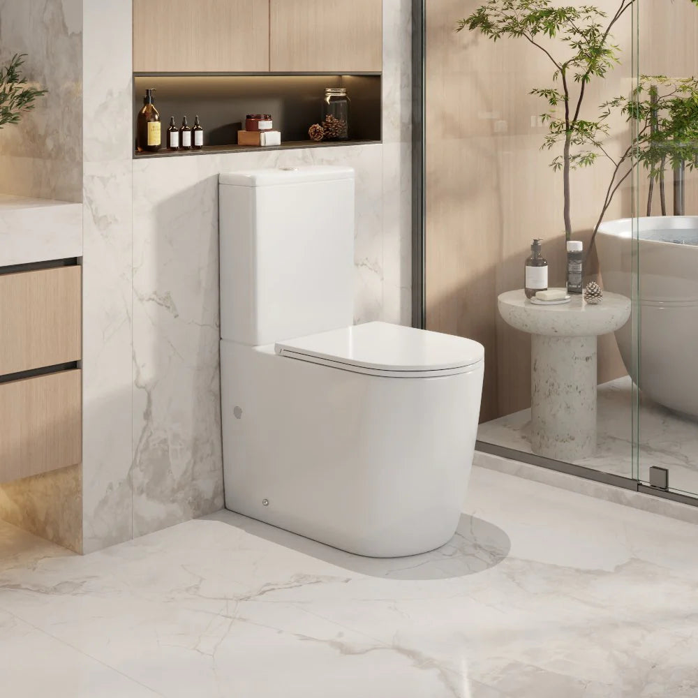 Walton Rimless Back To Wall Toilet Suite (Gloss White)