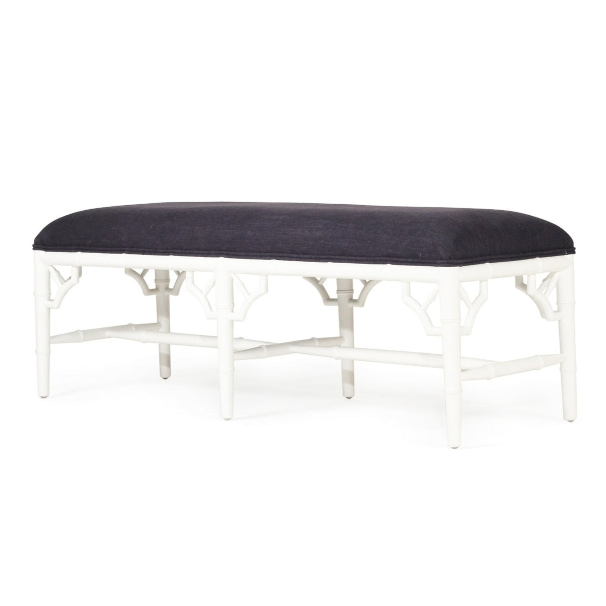 Whitley Chester Mahogany Bench Seat | Bed End – 1.2m – Navy Cushion