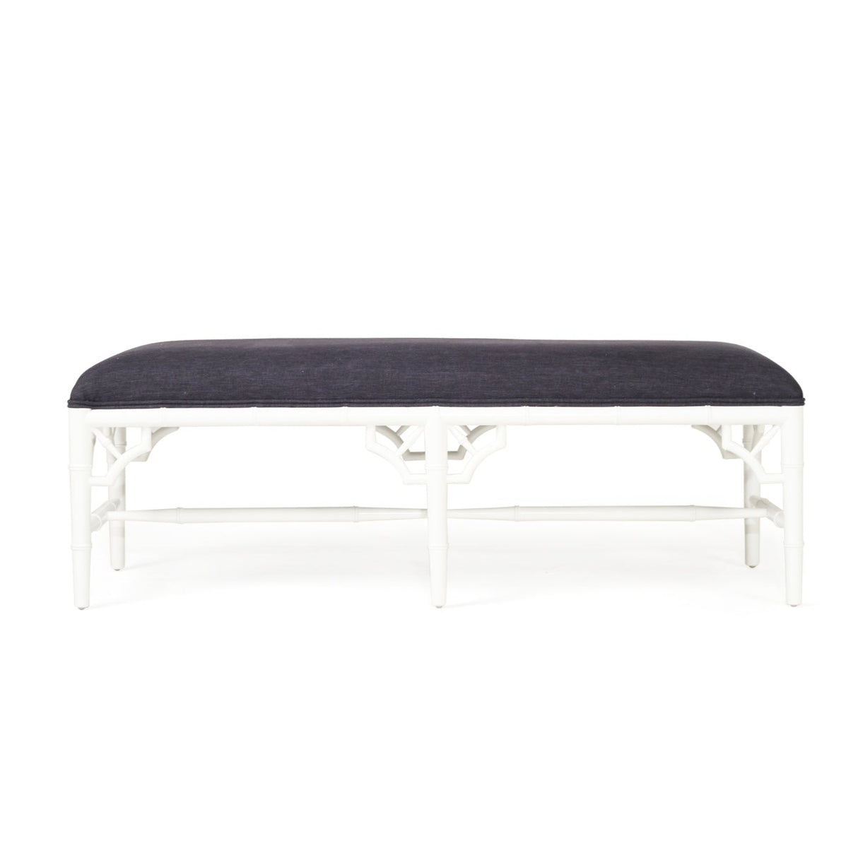 Whitley Chester Mahogany Bench Seat | Bed End – 1.2m – Navy Cushion
