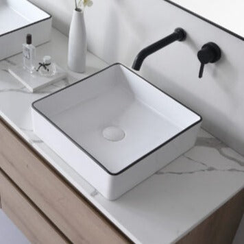 Aulic MACLEOD Black&White Ceramic Basin (Square: 360x360x120)