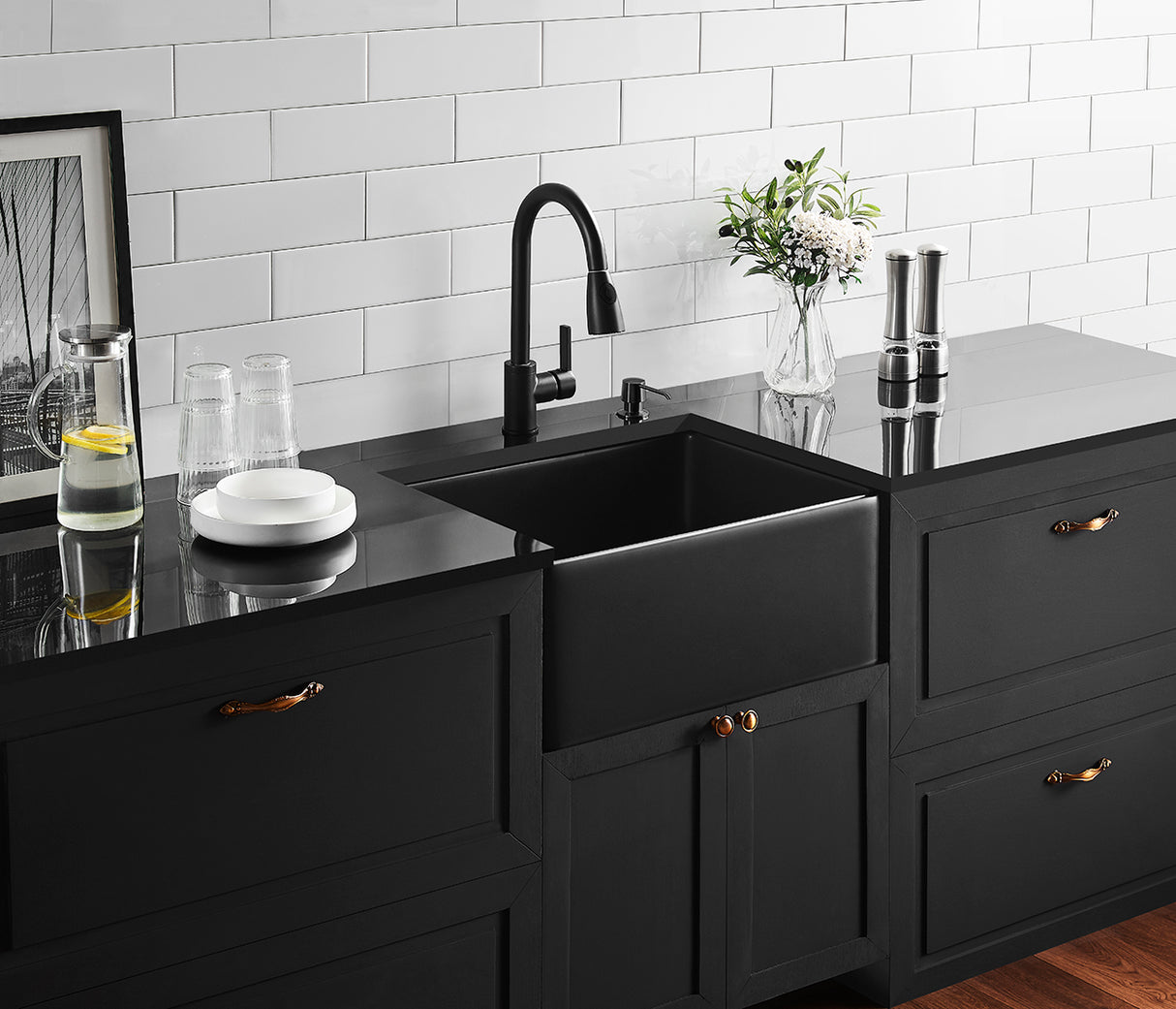 POS Chelsea Fireclay farmhouse single sink 660x451x253 (Matte Black)