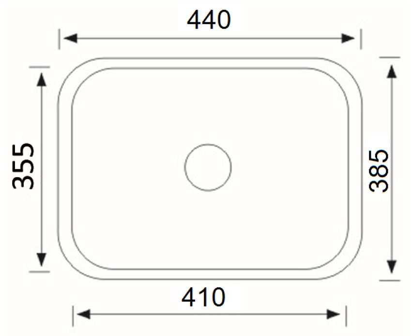 Undermount Sink 445 x 385mm (Chrome)