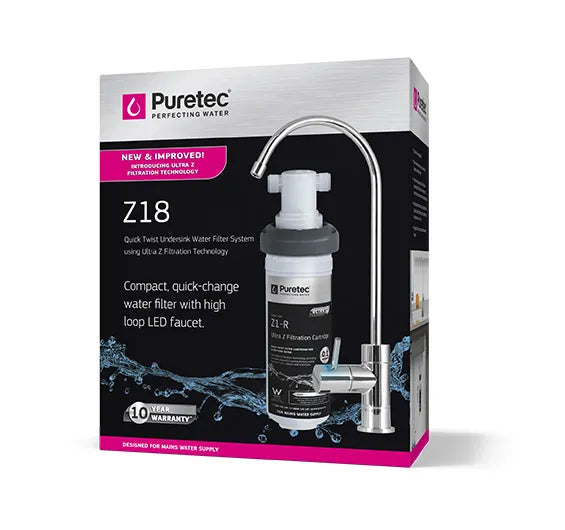 Puretec Z18 Quick-Twist Undersink Inline Water Filter Package