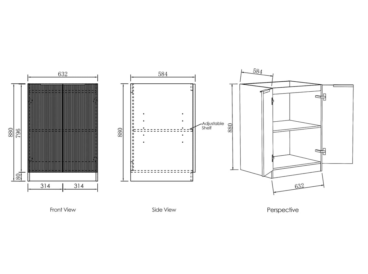 BURLEIGH White Laundry Base Cabinet