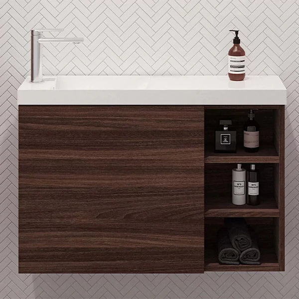 Timberline EADIE Space Saving Single Bowl Wall Hung Vanity (800mm)
