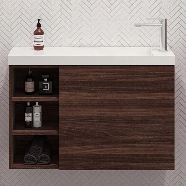 Timberline EADIE Space Saving Single Bowl Wall Hung Vanity (800mm)