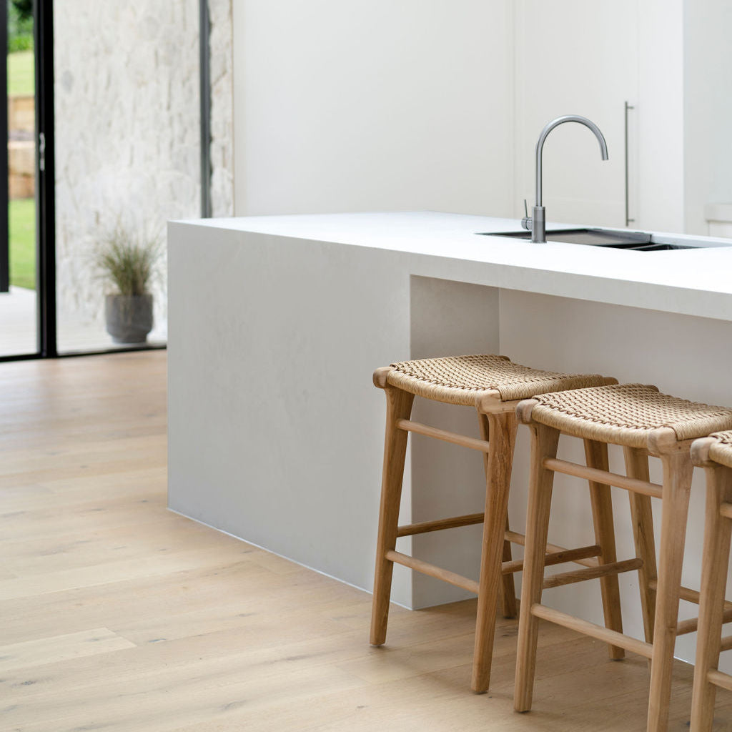 Zane Backless Counter Stool 0.68m – Sand (Close Weave)