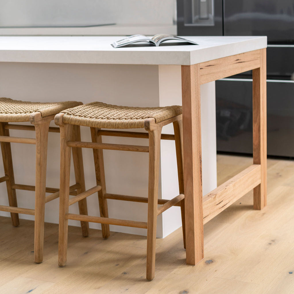 Zane Backless Counter Stool 0.68m – Sand (Close Weave)