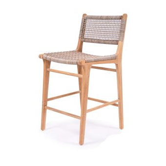 Zane Teak Counter Stool - Washed Grey - 0.95m