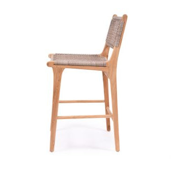 Zane Teak Counter Stool - Washed Grey - 0.95m