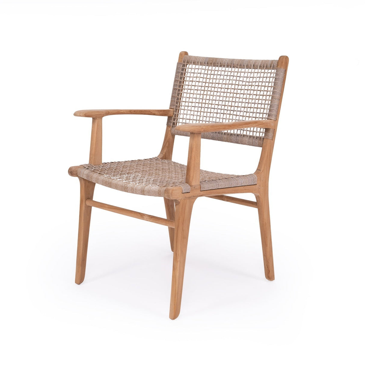 Zane Teak Dining Armchair - Washed Grey