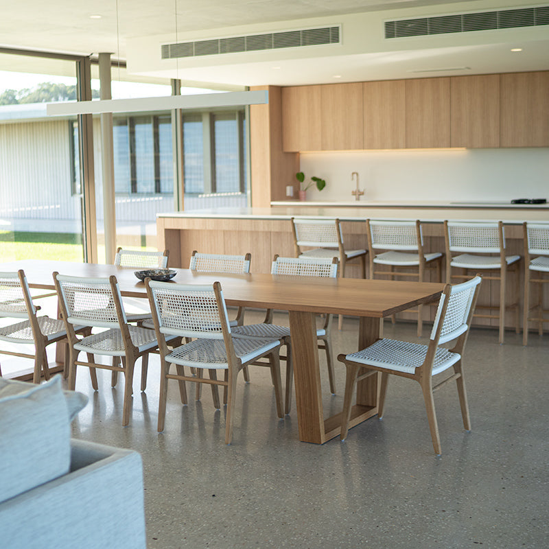Zane Teak Dining Chair - White
