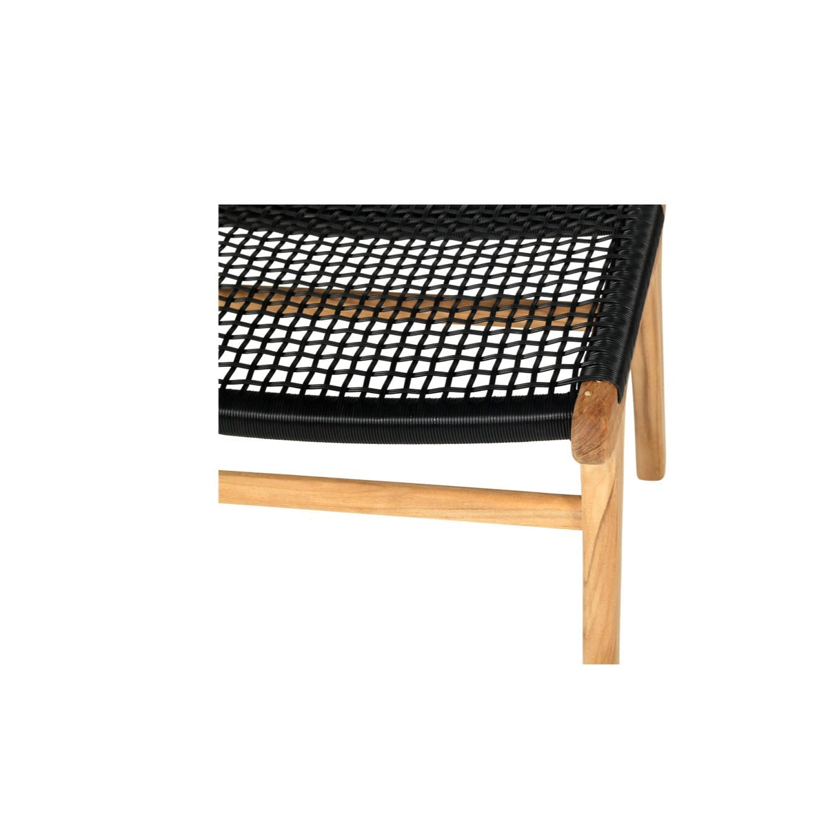 Zane Teak Lazy Chair Ottoman - Black - 0.4m