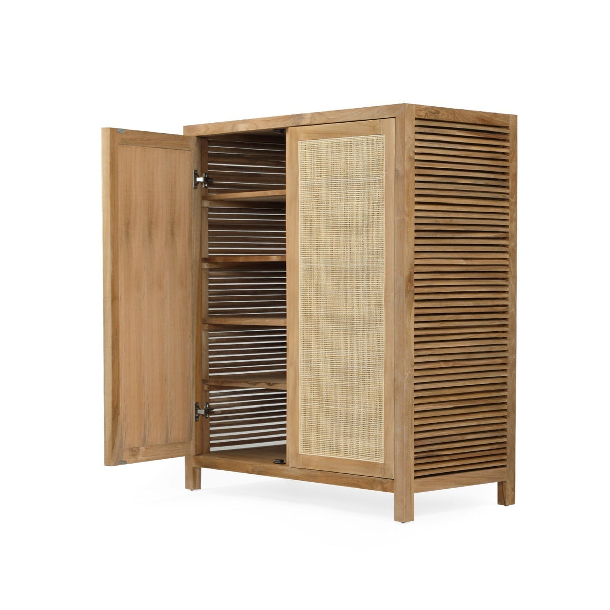 Zarah Solid Teak Shoe Cabinet 1m