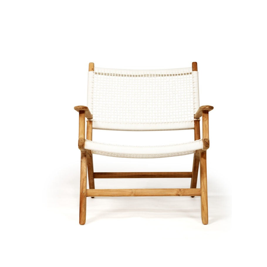 Zane Accent Teak Arm Chair – White