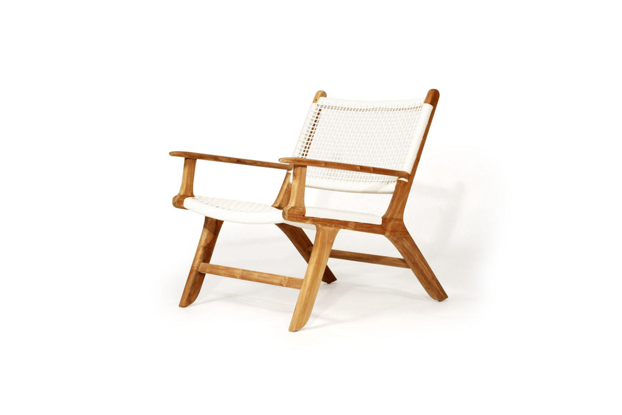 Zane Accent Teak Arm Chair – White