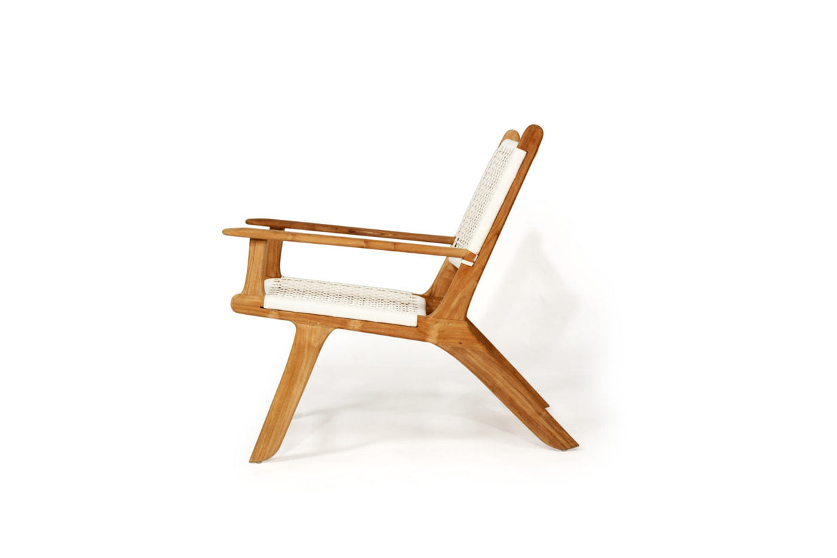 Zane Accent Teak Arm Chair – White