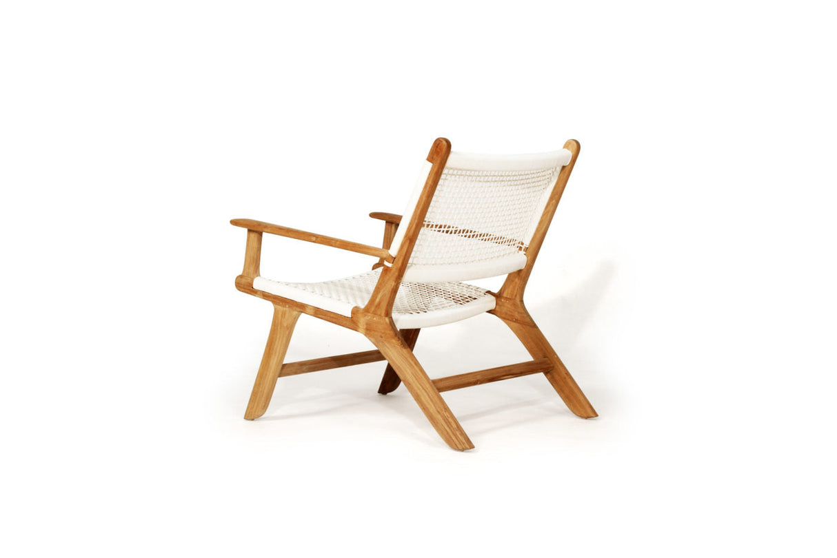Zane Accent Teak Arm Chair – White