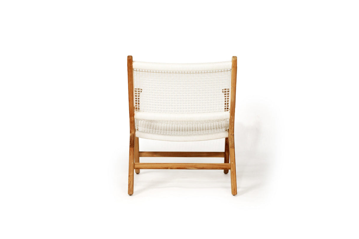 Zane Accent Teak Arm Chair – White