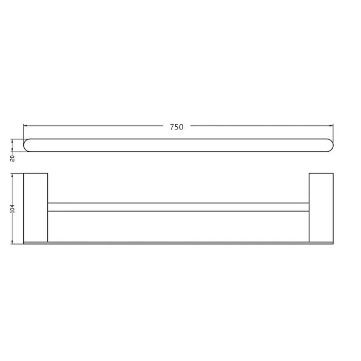 ZEVIO Double Towel Rail (750mm) - Chrome