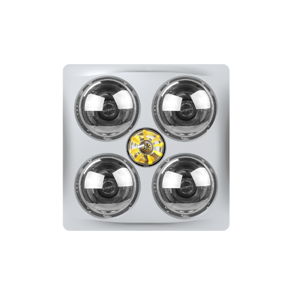 MODURA BathLux4 Silver Exhaust Fan With Led Light 8w