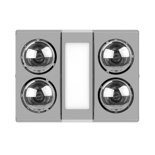 MODURA AllLux4 Silver Exhaust Fan With Tricolour Panel Light 16w