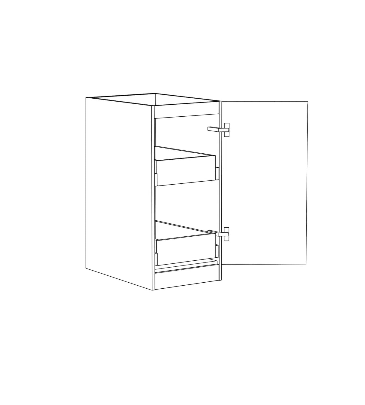 Hampton White Laundry Base Cabinet with internal Drawer (415mm)