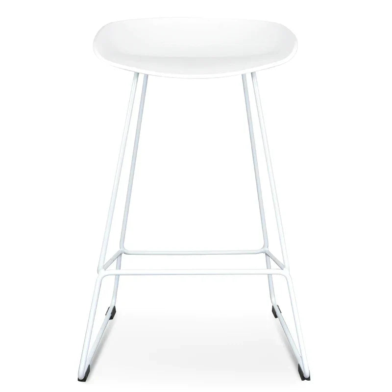 Calibre CBS2007-SD 65cm Bar Stool - white Seat With white metal Frame