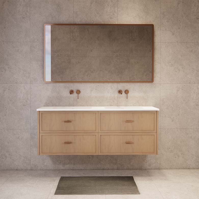 Riva Banff Wall Hung Vanity Coastal Oak (All Sizes)