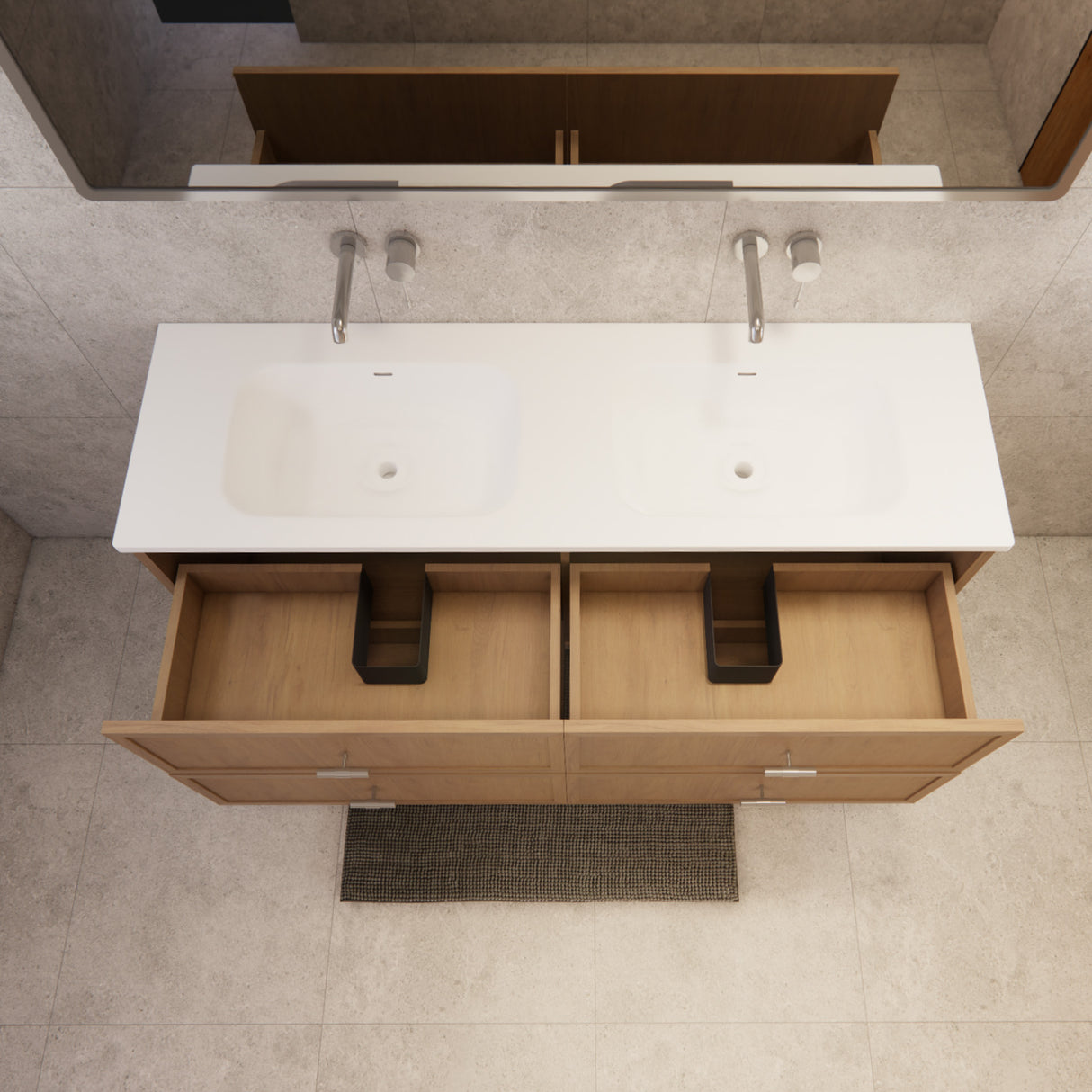 Riva Banff Wall Hung Vanity Coastal Oak (All Sizes)