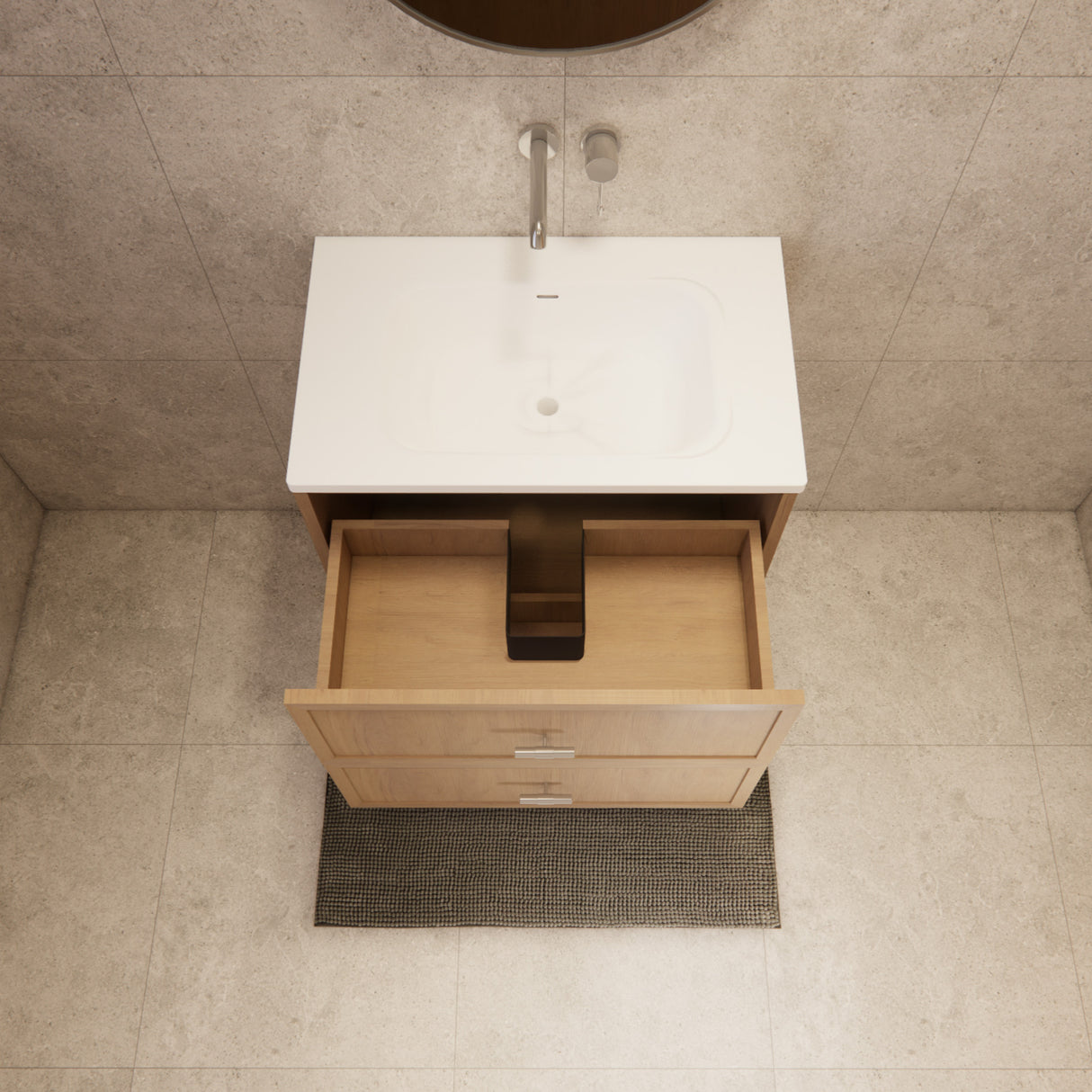 Riva Banff Wall Hung Vanity Coastal Oak (All Sizes)