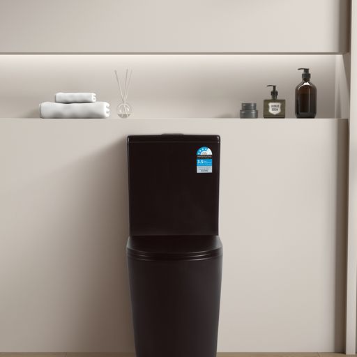 Avis Rimless Matte Black Toilet Suite