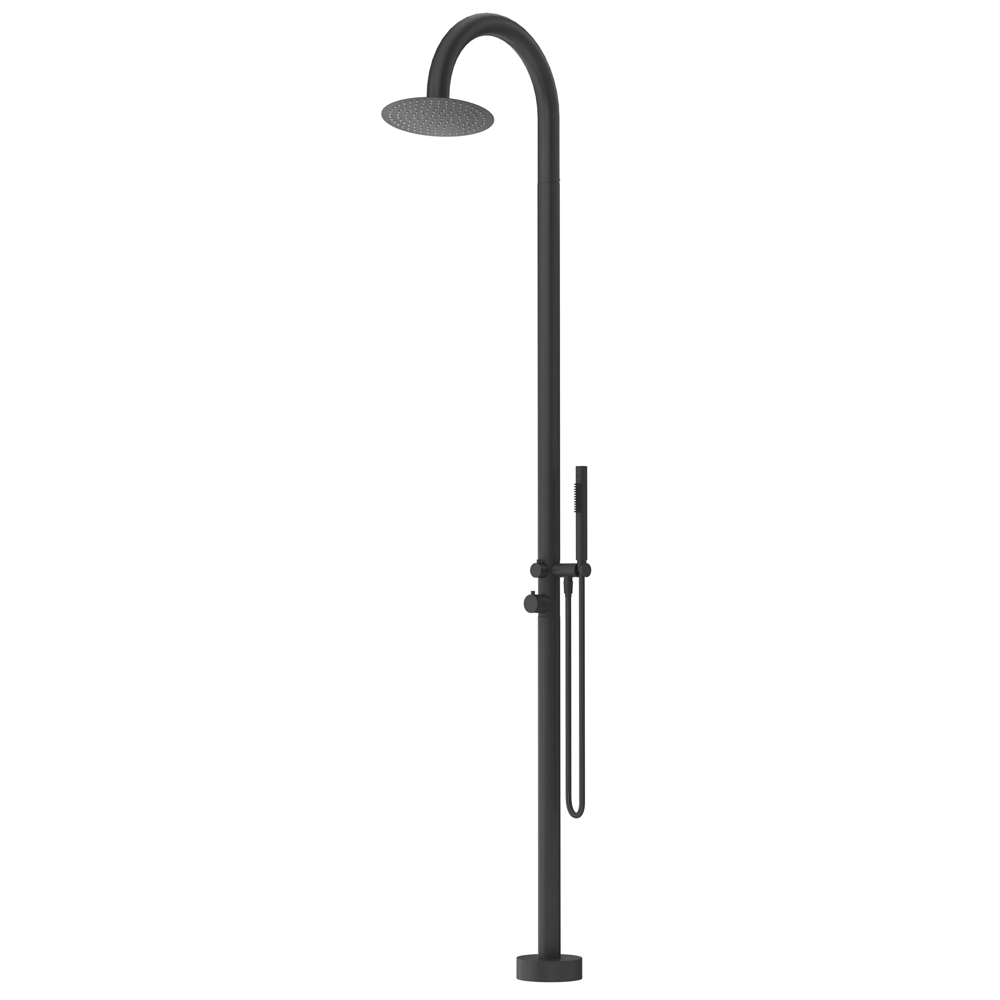 Mica gooseneck freestanding outdoor shower
